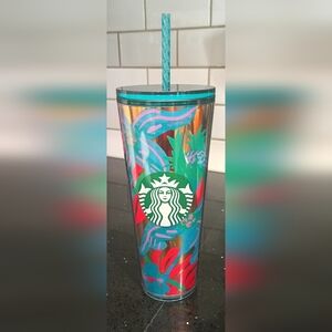 Starbucks 2022 Summer Forest Dream Aqua Terra Floral 24oz Tumbler